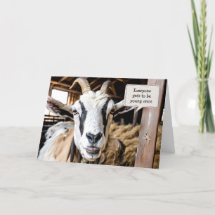 Carte Vielle chèvre pour vieillir l'anniversaire