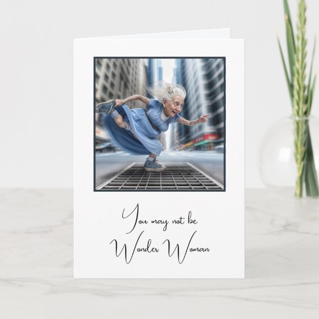 Carte Vielle Dame Dansant Sur City Street (Devant)