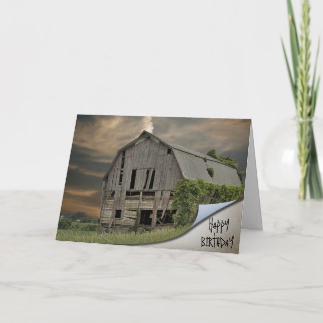 Carte Vielle grange en courbe photo (Devant)