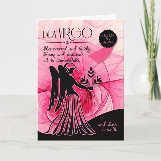 Carte Vierge Anniversaire pour son rose 22 août au 23 se (Devant)