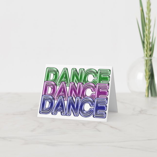 Carte VIERGE au néon de note de Bling de danse (Devant)