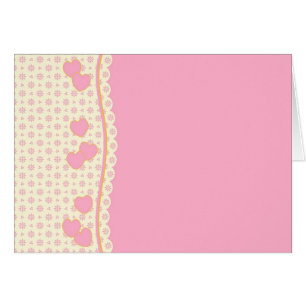 Carte vierge avec Arrière - plan Coeurs rose et bl
