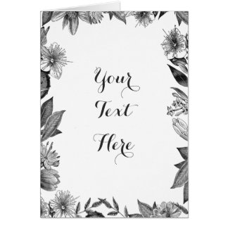 Carte (VIERGE) botanique vintage - personnalisable