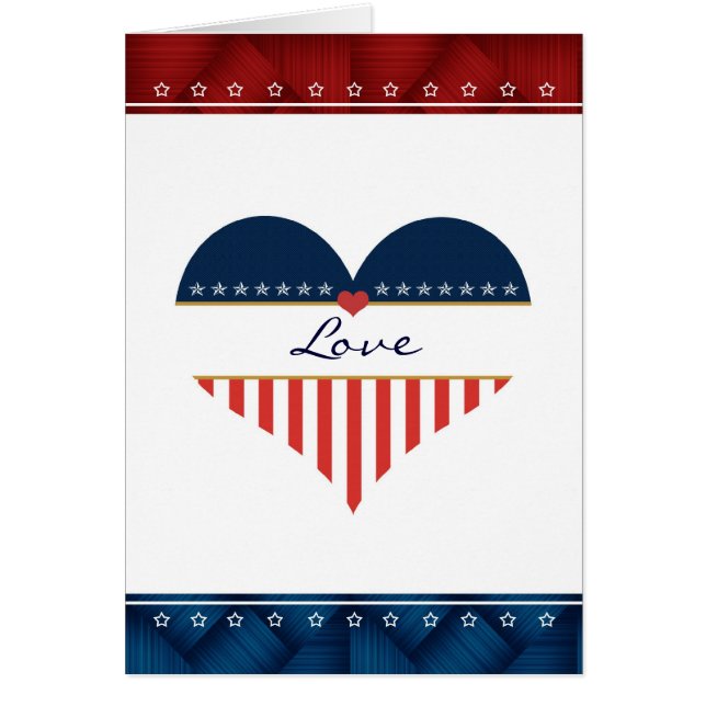 Carte vierge d'amour des Etats-Unis de coeur (Devant)
