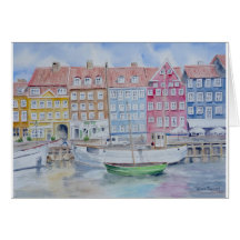 Carte vierge d'aquarelle de Copenhague