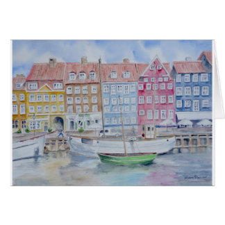 Carte vierge d'aquarelle de Copenhague
