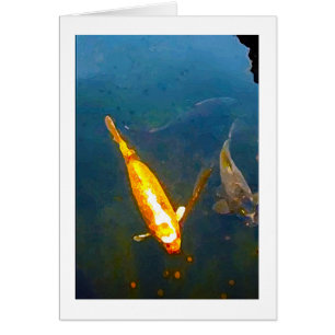 Carte vierge d'art effarouché d'étang à poisson