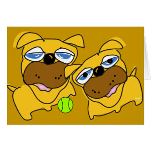 Carte vierge de balle de tennis de jeu de chiens