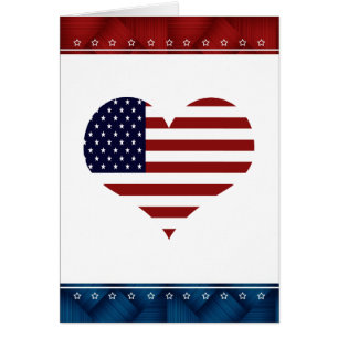 Carte vierge de coeur patriotique des Etats-Unis