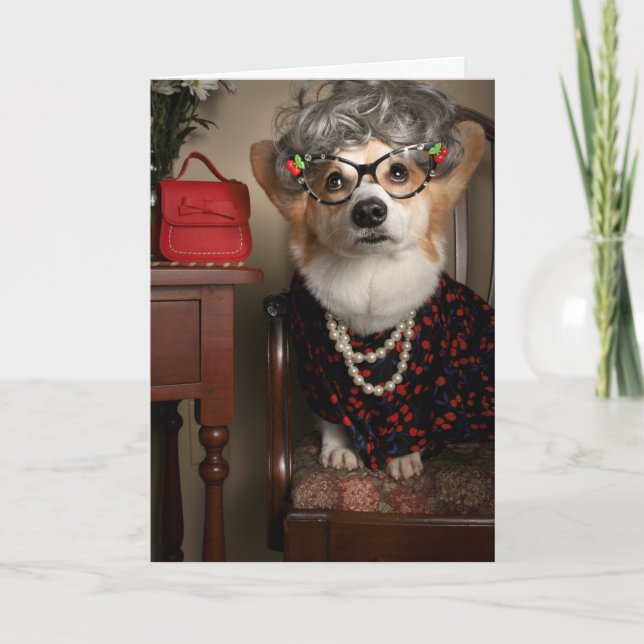 Carte vierge de corgi de tante Gussy (Devant)