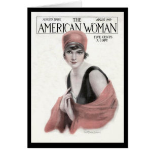 Carte vierge de femme d'Américain du cru 1919 de