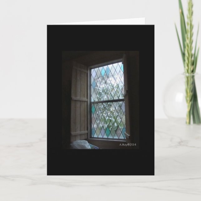 Carte vierge de fenêtre givrée d'hiver (Devant)