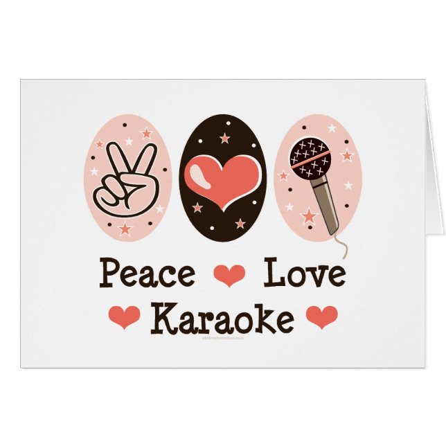 Carte vierge de karaoke d'amour de paix (Devant horizontal)