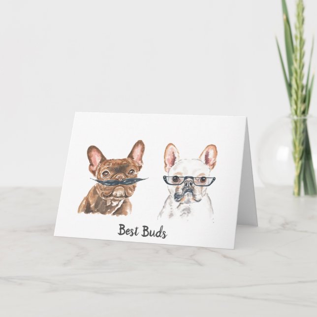 Carte vierge de meilleur ami de bouledogue (Devant)