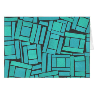 Carte vierge de motif moderne bariolé d'aqua