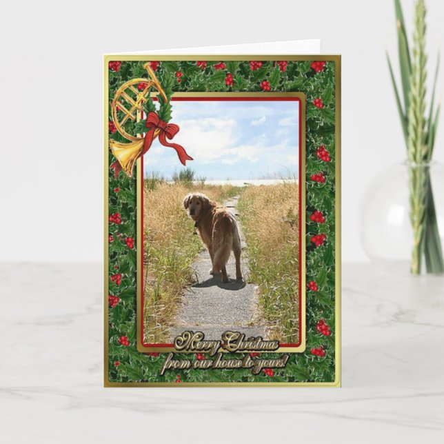 Carte vierge de Noël de golden retriever (Devant)