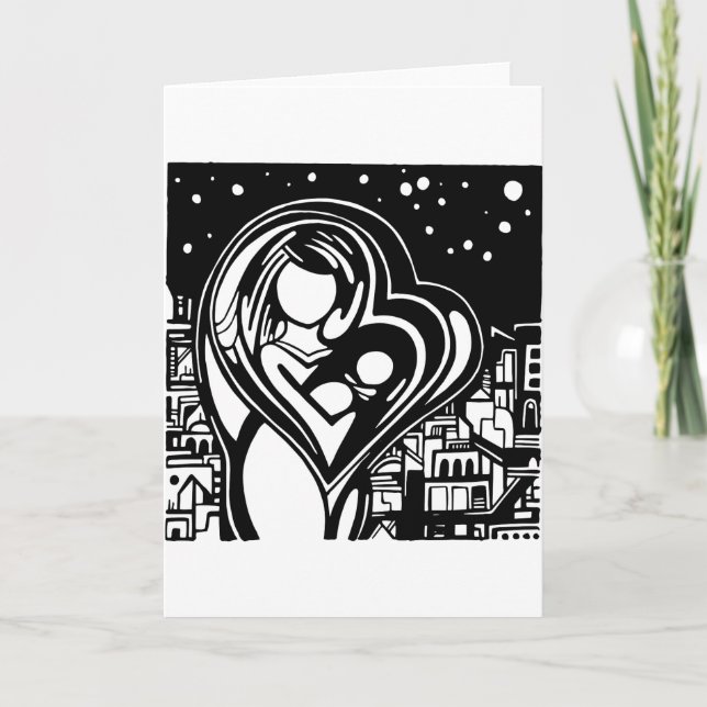 Carte vierge de Noël - Madonna et enfant (Devant)