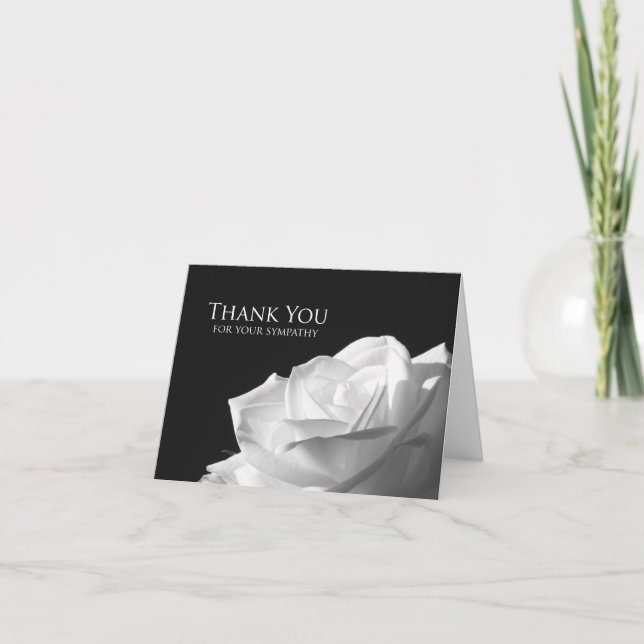 Carte vierge de note de Merci de sympathie -- Rose (Devant)
