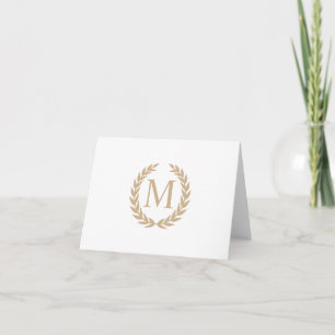 Carte vierge de note de monogramme