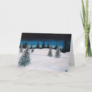 Carte vierge de paysage d'hiver