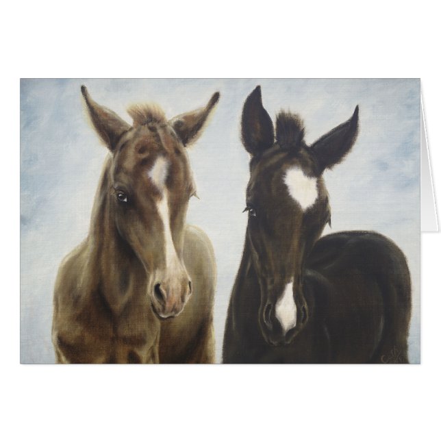 Carte vierge de poulains (Devant horizontal)