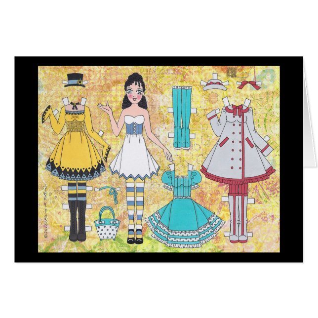 Carte vierge de poupée de papier de Lolita de (Devant horizontal)