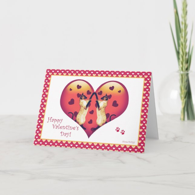 Carte vierge de Saint-Valentin mignonne de chat (Devant)