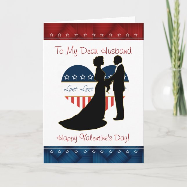 Carte vierge de Saint-Valentin patriotique de mari (Devant)