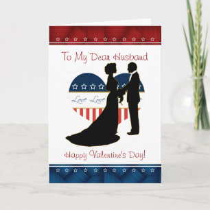 Carte vierge de Saint-Valentin patriotique de mari