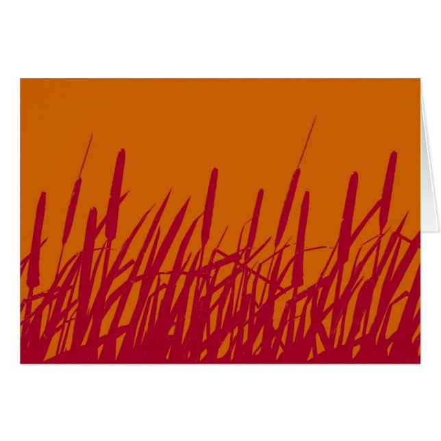 Carte vierge de silhouette de Cattails (Devant Horizontal)