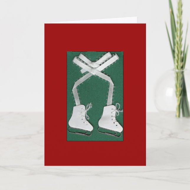 CARTE VIERGE DE VACANCES DE PATIN DE GLACE (Devant)