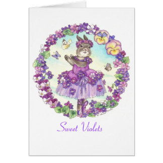 Carte vierge de violettes douces