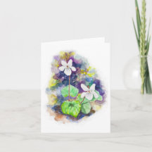 Carte vierge douce de violette blanche
