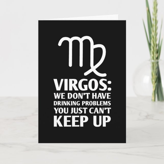 Carte Vierge drôle Anniversaire Boire Zodiac Astrologie (Devant)