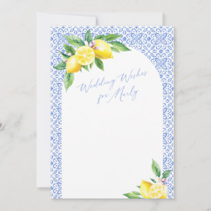 Carte vierge en carrelage bleu italien citron Posi