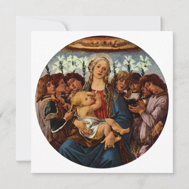 Carte Vierge et enfant avec huit anges par Botticelli (Devant)