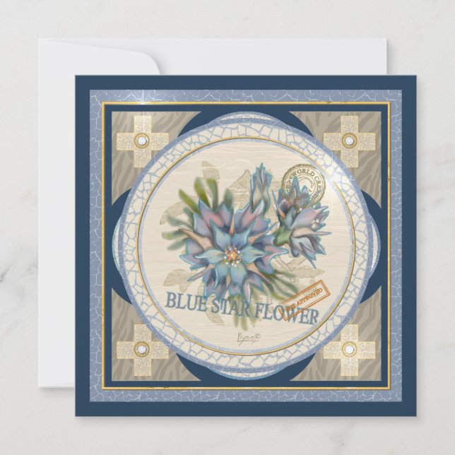 Carte vierge fleur bleue de G Creation Office (Devant)