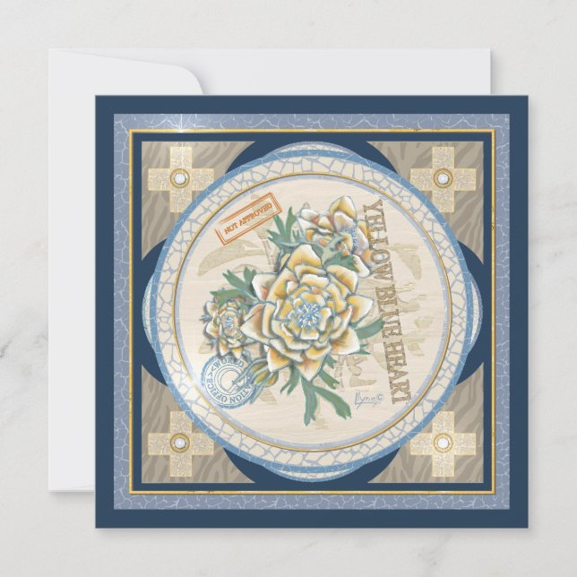 Carte vierge fleur jaune du bureau G Creation (Devant)