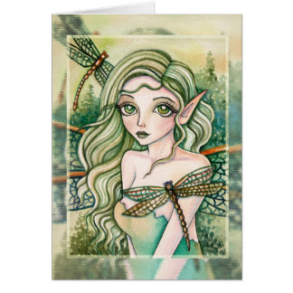 Carte vierge - libellule verte