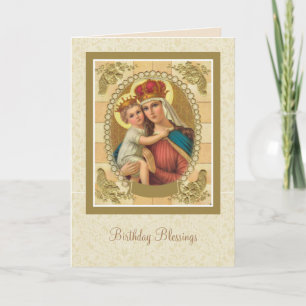 Carte Vierge Marie Anniversaire Occasion spéciale Cathol