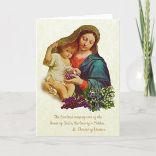 Carte Vierge Marie Bébé Jésus Mères religieuses Citation