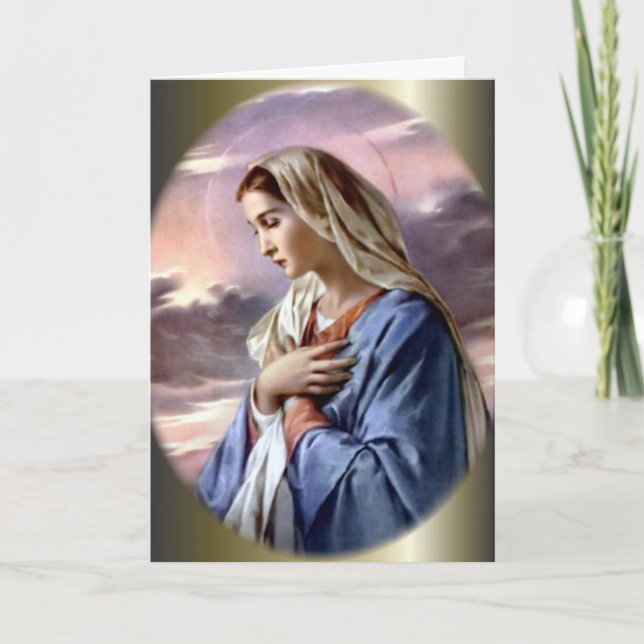 Carte Vierge Marie béni dans la contemplation (Devant)