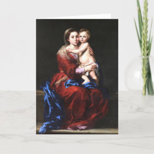 Carte Vierge Marie du Rosaire Jésus Religieux