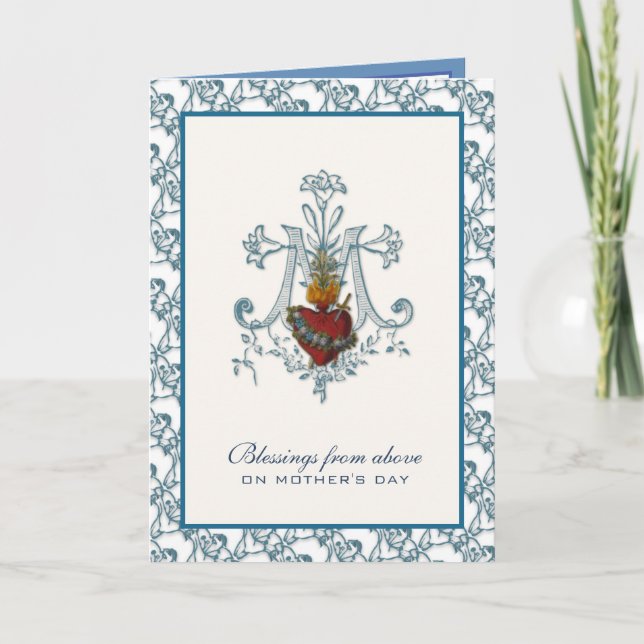 Carte Vierge Marie Fête des mères catholiques (Devant)