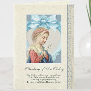 Carte Vierge Marie Jésus Penser à ta prière