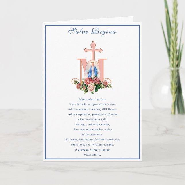Carte Vierge Marie Jésus Prière catholique Religieuse (Devant)