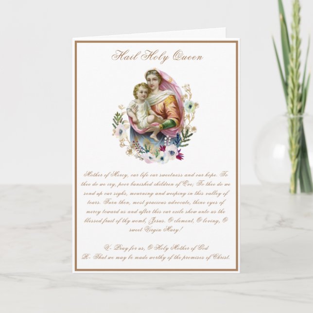 Carte Vierge Marie Jésus Prière catholique Religieuse (Devant)