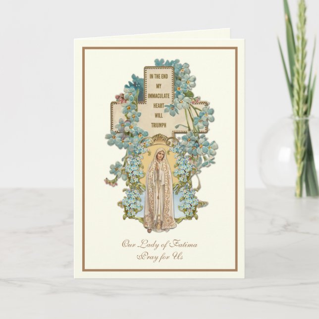 Carte Vierge Marie Notre-Dame de Fatima Religieuse Flora (Devant)