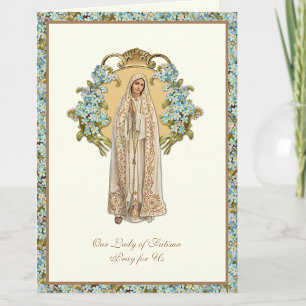 Carte Vierge Marie Notre-Dame de Fatima Religieuse Flora