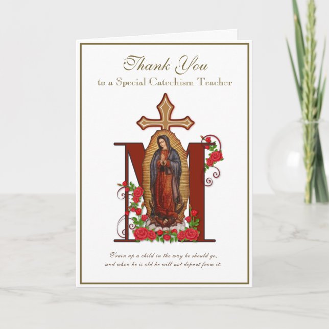 Carte Vierge Marie Religieux Guadalupe Catholique (Devant)